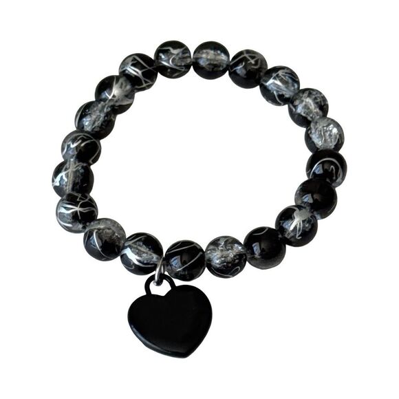 Elegant Red and Black Beaded Bracelet Set - Picture 4 of 5